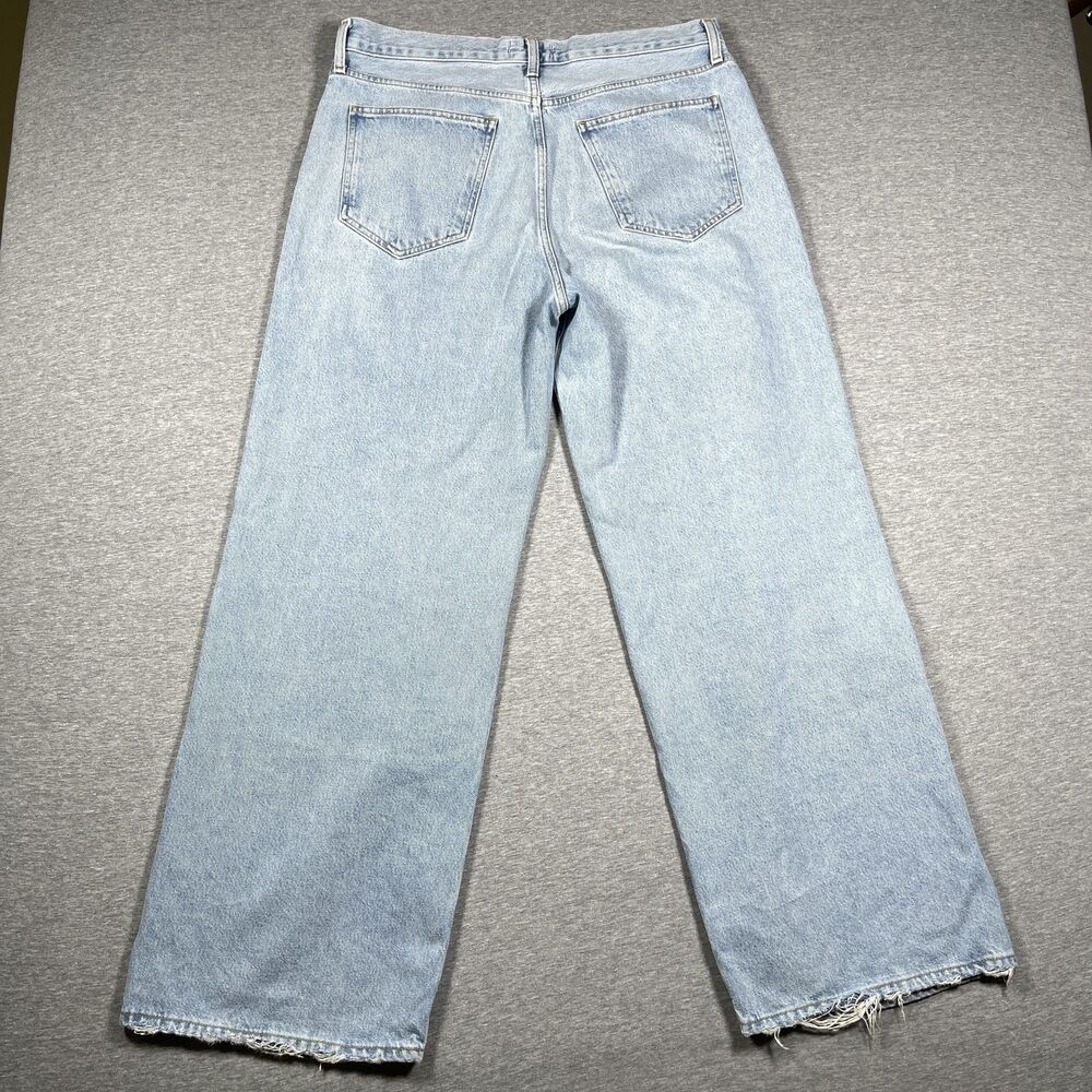 AGOLDE Jeans Womens 30 Blue Wide-Leg Relaxed Light Wash Distressed Y2K - Picture 6 of 13